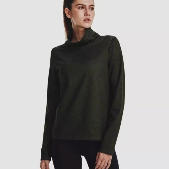 NWT Under Armour Cold Women’s Weather Green Funnel Neck Top - Picture 1 of 16